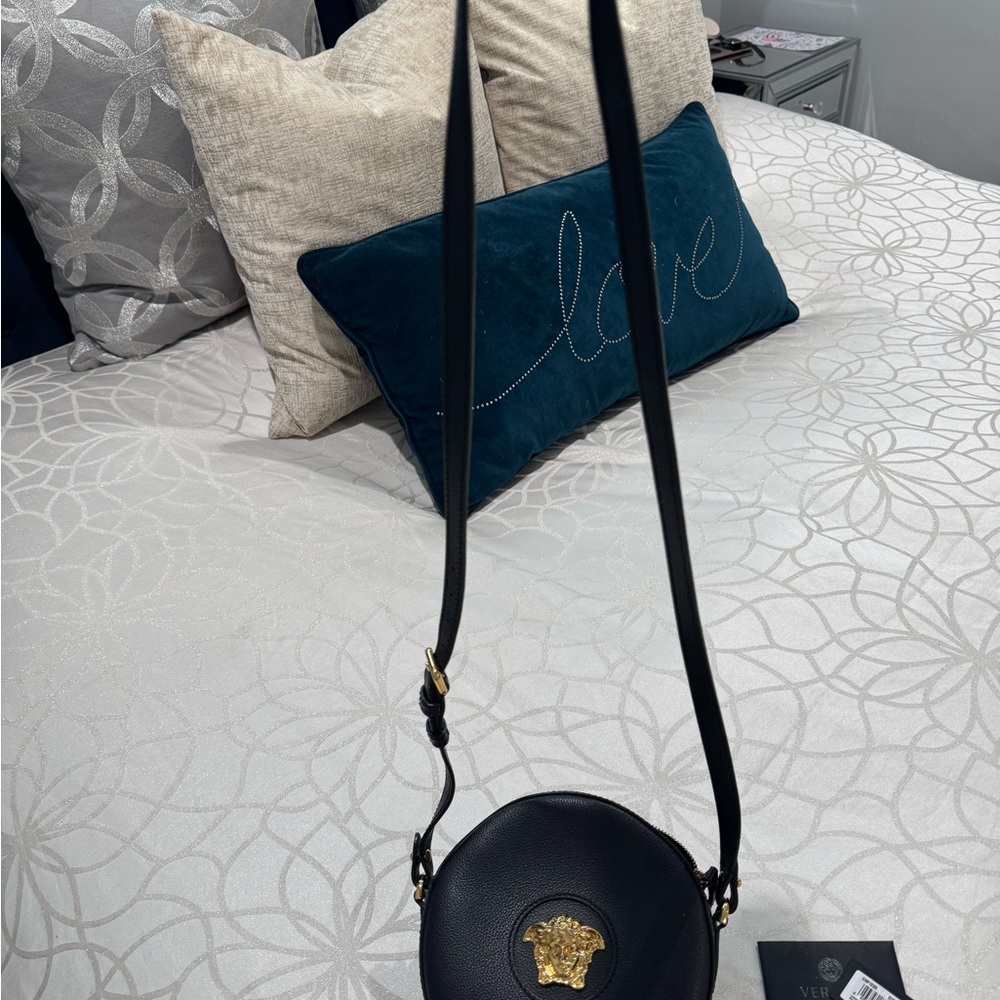 Versace Black Crossbody Bag with Gold Medusa Emblem - Picture 4 of 6